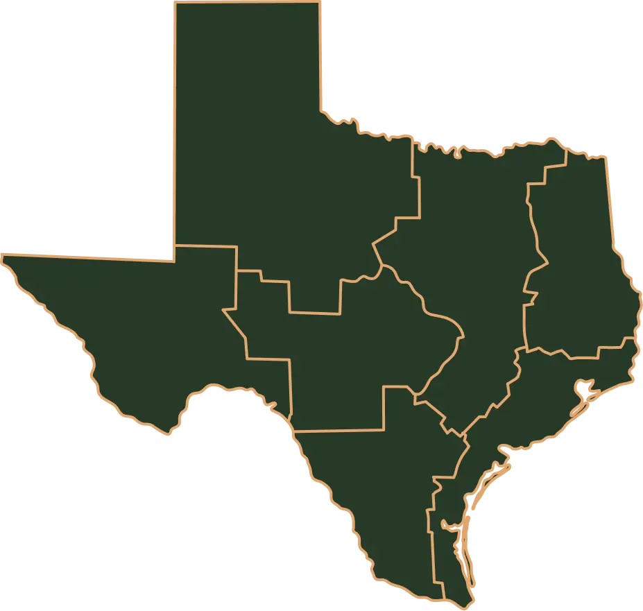 communities-we-serve-around-houston-texas-map Map of Texas showing the Houston communities Care for All Rehab Center serves